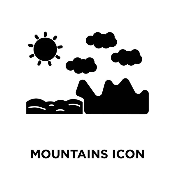 Montañas Icono Vector Aislado Sobre Fondo Blanco Logotipo Concepto Montañas — Archivo Imágenes Vectoriales