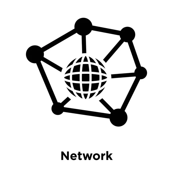 白い背景に 透明な背景にネットワーク サインのロゴのコンセプトに分離されたネットワーク アイコン ベクトルいっぱい黒い記号 — ストックベクタ