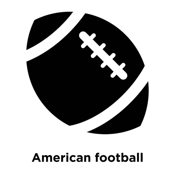 アメリカン フットボール アイコン ベクトルは 白い背景で隔離 透明な背景 塗りつぶし黒シンボル サインオン アメリカン フットボールのロゴのコンセプト — ストックベクタ