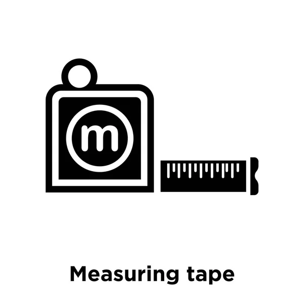 在白色背景下测量磁带图标矢量 在透明背景上测量磁带符号的徽标概念 填充黑色符号 — 图库矢量图片