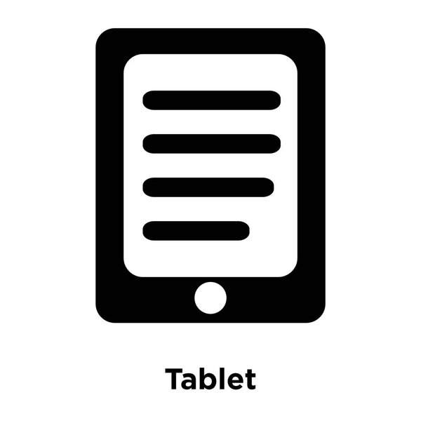 Tablet icon vector isolated on white background, logo concept of Tablet sign on transparent background, filled black symbol
