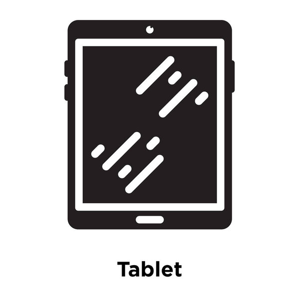 Tablet icon vector isolated on white background, logo concept of Tablet sign on transparent background, filled black symbol