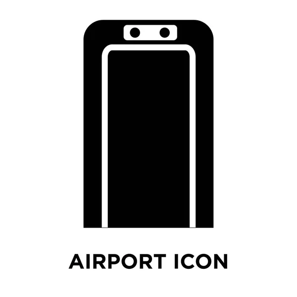 白い背景に 透明な背景に空港サインのロゴのコンセプトに分離された空港のアイコン ベクトルいっぱい黒い記号 — ストックベクタ