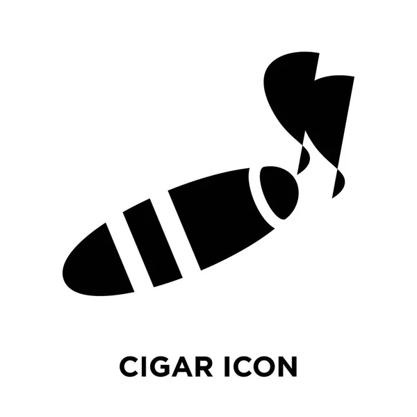 白い背景に 透明な背景に葉巻サインのロゴのコンセプトに分離された葉巻のアイコン ベクトルいっぱい黒い記号 — ストックベクタ