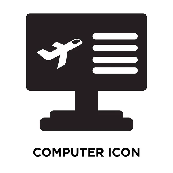 Vetor Ícone Computador Isolado Fundo Branco Conceito Logotipo Sinal Computador —  Vetores de Stock