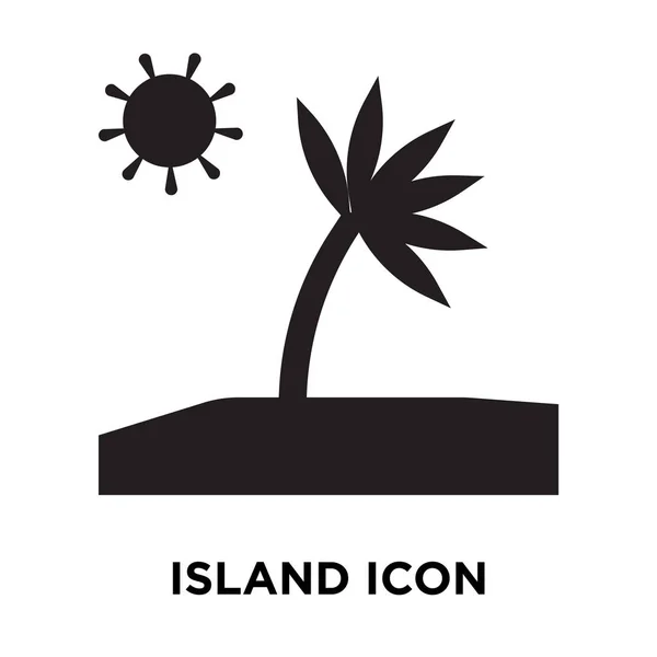 白い背景に 透明の背景上島サインのロゴのコンセプトに分離島のアイコン ベクトルいっぱい黒い記号 — ストックベクタ