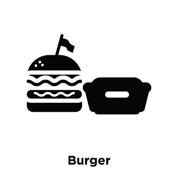 Vetor Ícone Hambúrguer Isolado Fundo Branco Conceito Logotipo Sinal Burger — Vetor de Stock
