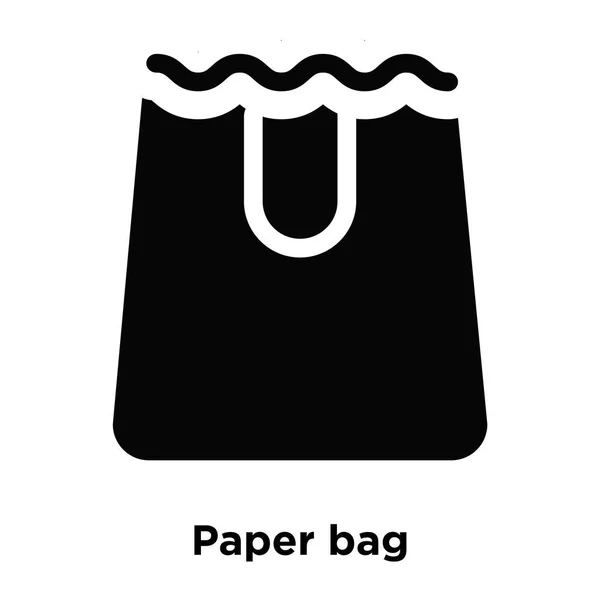 紙バッグ アイコン ベクトル白い背景に分離された 透明な背景 塗りつぶし黒シンボル サインオン紙袋のロゴのコンセプト — ストックベクタ