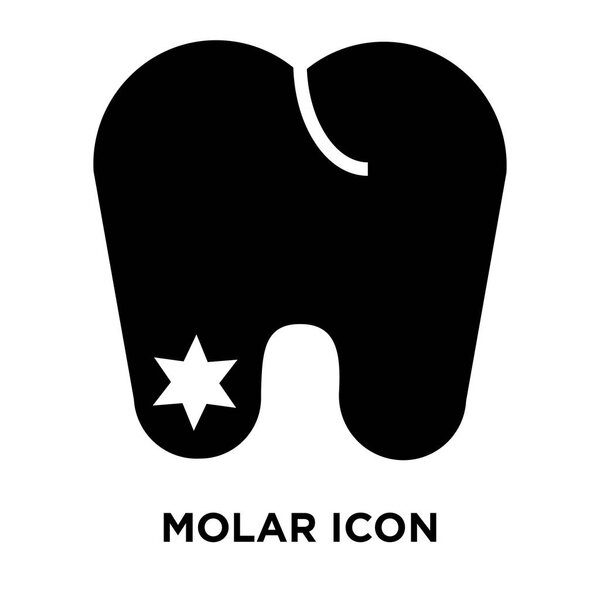 Molar icon vector isolated on white background, logo concept of Molar sign on transparent background, filled black symbol