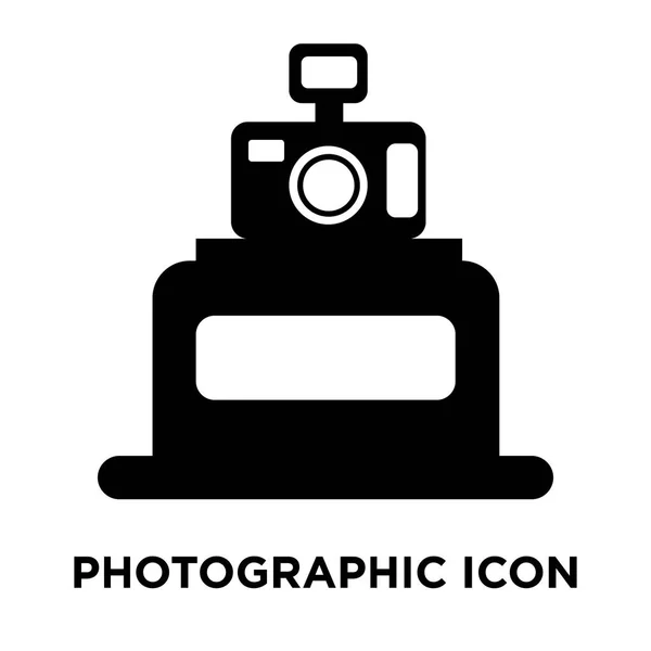 Fotografiska Ikonen Vektor Isolerad Vit Bakgrund Logotypen Begreppet Fotografisk Logga — Stock vektor