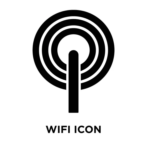 Wifi 图标矢量隔离在白色背景上 标志概念的 Wifi 标志在透明背景 实心黑色符号 — 图库矢量图片