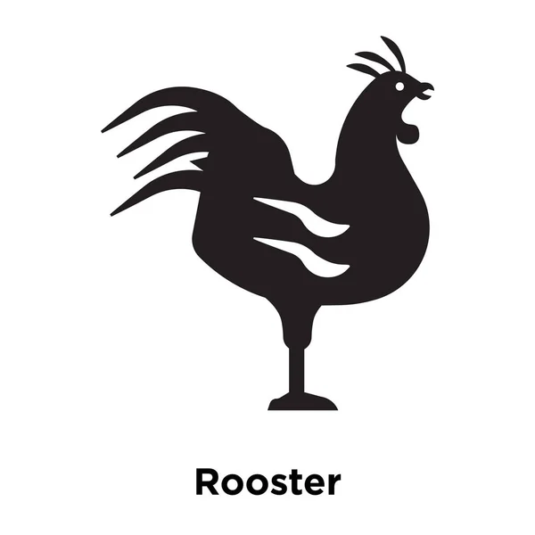 Rooster icon vector isolated on white background, logo concept of Rooster sign on transparent background, filled black symbol