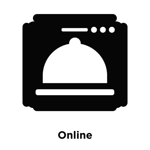 オンラインのアイコン ベクトルの分離の白い背景 透明な背景 塗りつぶし黒シンボル サイン オンラインのロゴのコンセプト — ストックベクタ