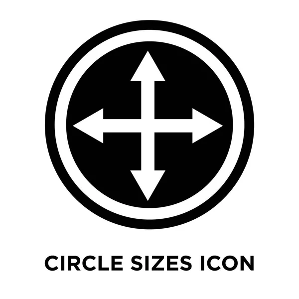 圆圈大小图标向量在白色背景下被隔离 圆圈大小标志概念在透明背景上 填充黑色符号 — 图库矢量图片