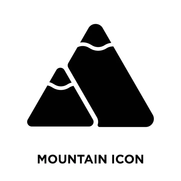 山上的图标向量被隔离在白色背景上 标志上的山标志概念在透明背景下 充满黑色符号 — 图库矢量图片