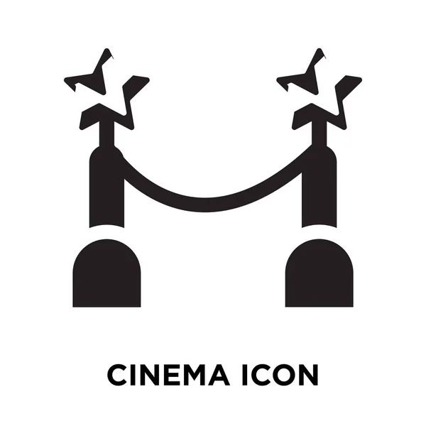 白い背景に 透明な背景に映画看板のロゴのコンセプトに分離された映画アイコン ベクトルいっぱい黒い記号 — ストックベクタ