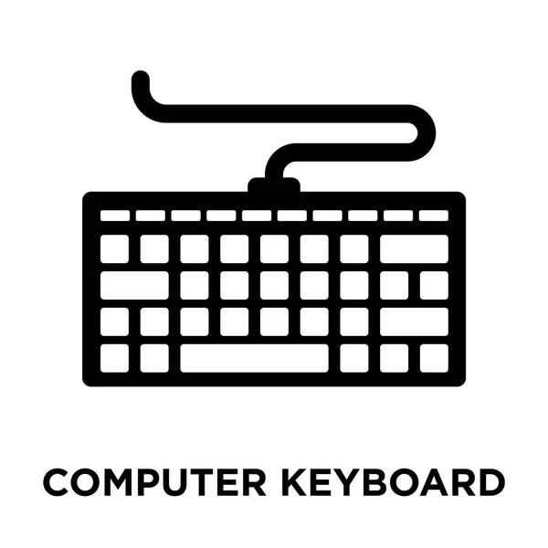 计算机键盘图标矢量隔离在白色背景上 徽标概念计算机键盘上的符号在透明背景下 填充黑色符号 — 图库矢量图片