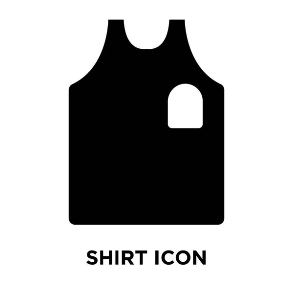 Рубашка иконка вектор изолирован на белом фоне, логотип концепции рубашки знак на прозрачном фоне, заполненный черный символ
