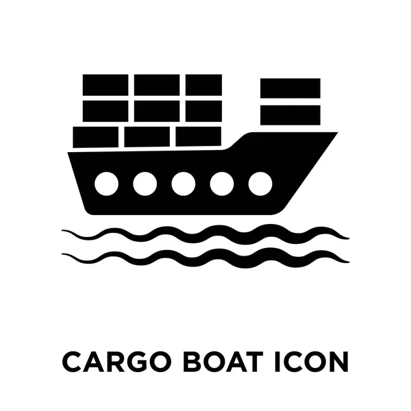 Cargo Boat icon vector isolated on white background, logo concept of Cargo Boat sign on transparent background, filled black symbol