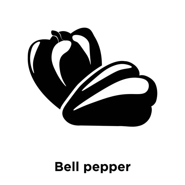 在白色背景下的甜椒图标矢量 在透明的背景上标记胡椒的标志概念 填充黑色符号 — 图库矢量图片
