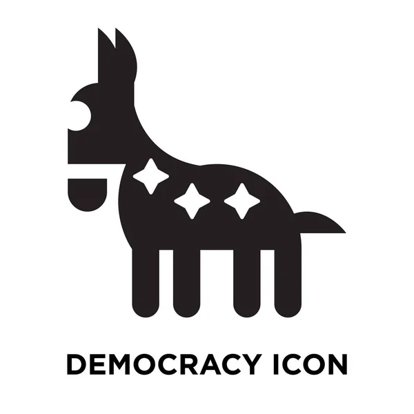 白い背景に 透明な背景に民主主義記号のロゴのコンセプトに分離された民主主義のアイコン ベクトルいっぱい黒い記号 — ストックベクタ