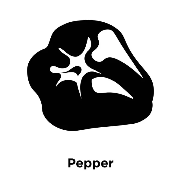 胡椒图标矢量在白色背景下分离 辣椒标志概念在透明背景上 实心黑色符号 — 图库矢量图片