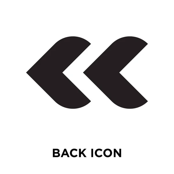 背面图标向量被隔离在白色背景上 标志概念背面标志在透明背景 充满黑色符号 — 图库矢量图片