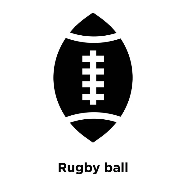 ラグビー ボールのアイコンのベクトル白い背景に分離 透明な背景 塗りつぶし黒シンボル サインオン ラグビー ボールのロゴのコンセプト — ストックベクタ