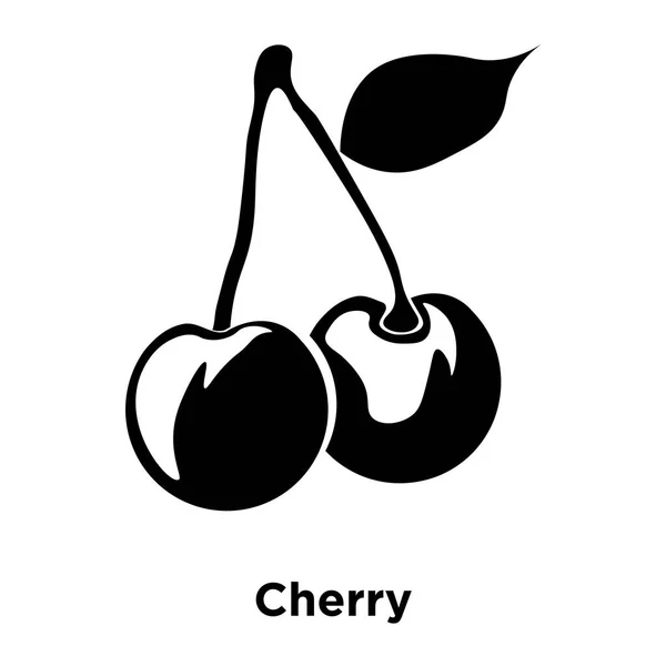 樱桃图标矢量隔离在白色背景上 标志概念上的樱桃标志透明背景 实心黑色符号 — 图库矢量图片