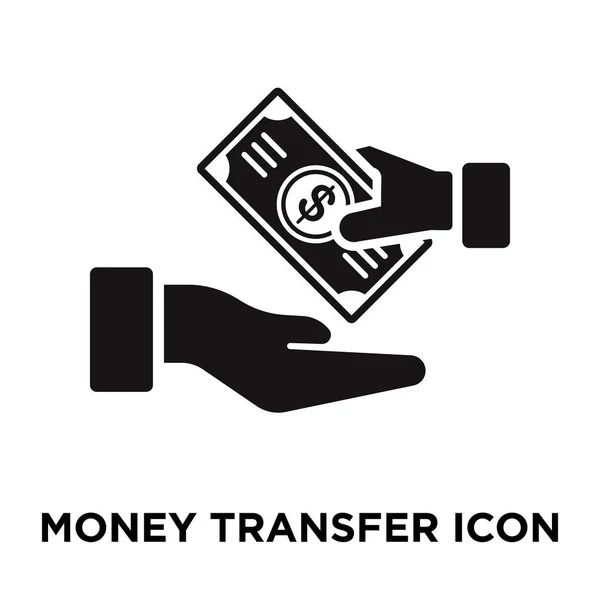货币转移图标矢量隔离在白色背景上 标志概念的货币转移标志上透明背景 填充黑色符号 — 图库矢量图片