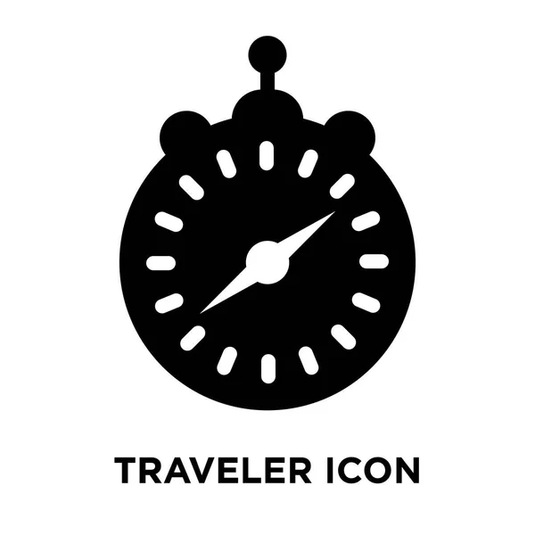 Podróżnik Wektor Ikona Białym Tle Białym Tle Koncepcja Logo Znaku — Wektor stockowy