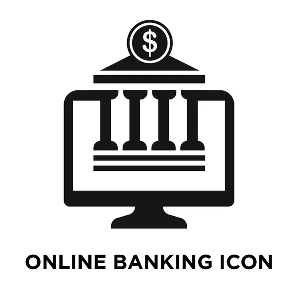 Online Banking Pictogram Vector Geïsoleerd Een Witte Achtergrond Logo Concept — Stockvector