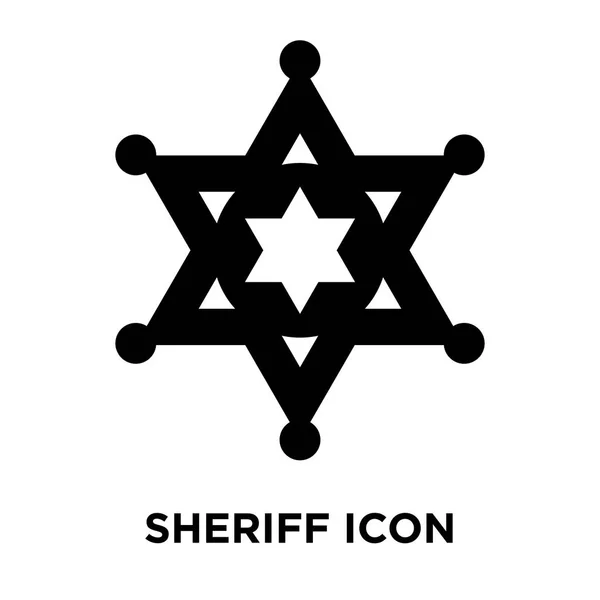 白い背景に 透明な背景に保安官のサインのロゴのコンセプトに分離された保安官のアイコン ベクトルいっぱい黒い記号 — ストックベクタ
