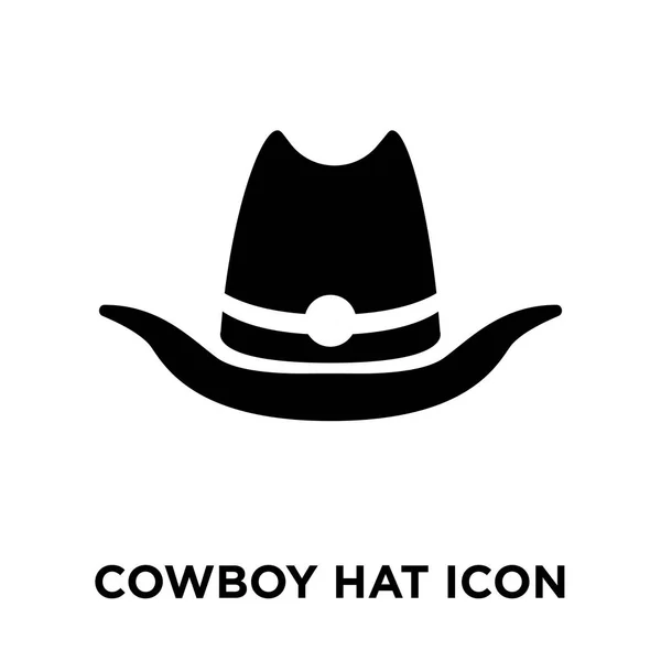Cowboyhatt Ikonen Vektor Isolerad Vit Bakgrund Logotypen Begreppet Cowboyhatt Logga — Stock vektor