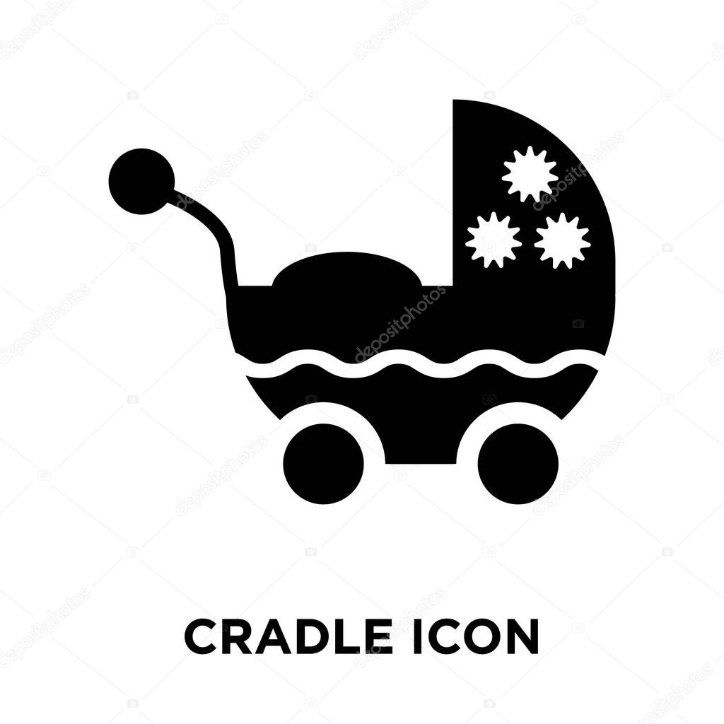 Cradle icon vector isolated on white background, logo concept of Cradle sign on transparent background, filled black symbol