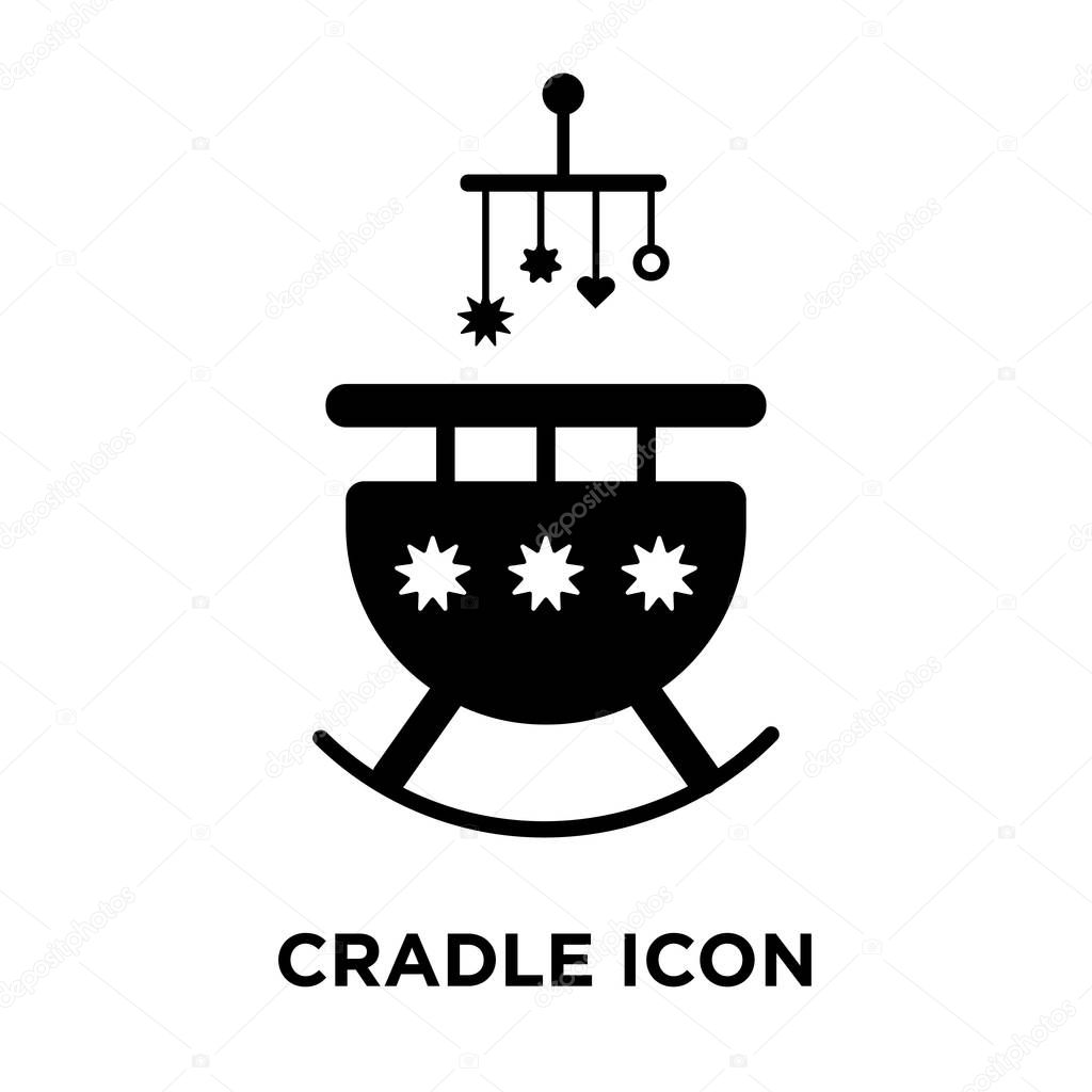 Cradle icon vector isolated on white background, logo concept of Cradle sign on transparent background, filled black symbol