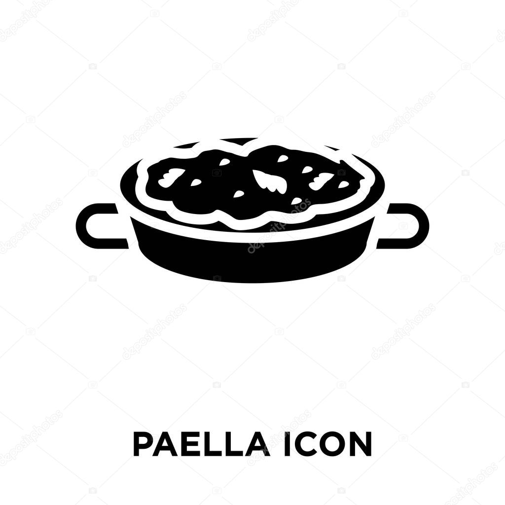 Paella icon vector isolated on white background, logo concept of Paella sign on transparent background, filled black symbol