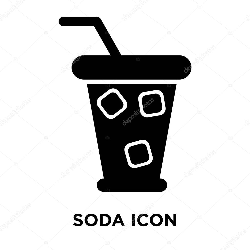 Soda icon vector isolated on white background, logo concept of Soda sign on transparent background, filled black symbol