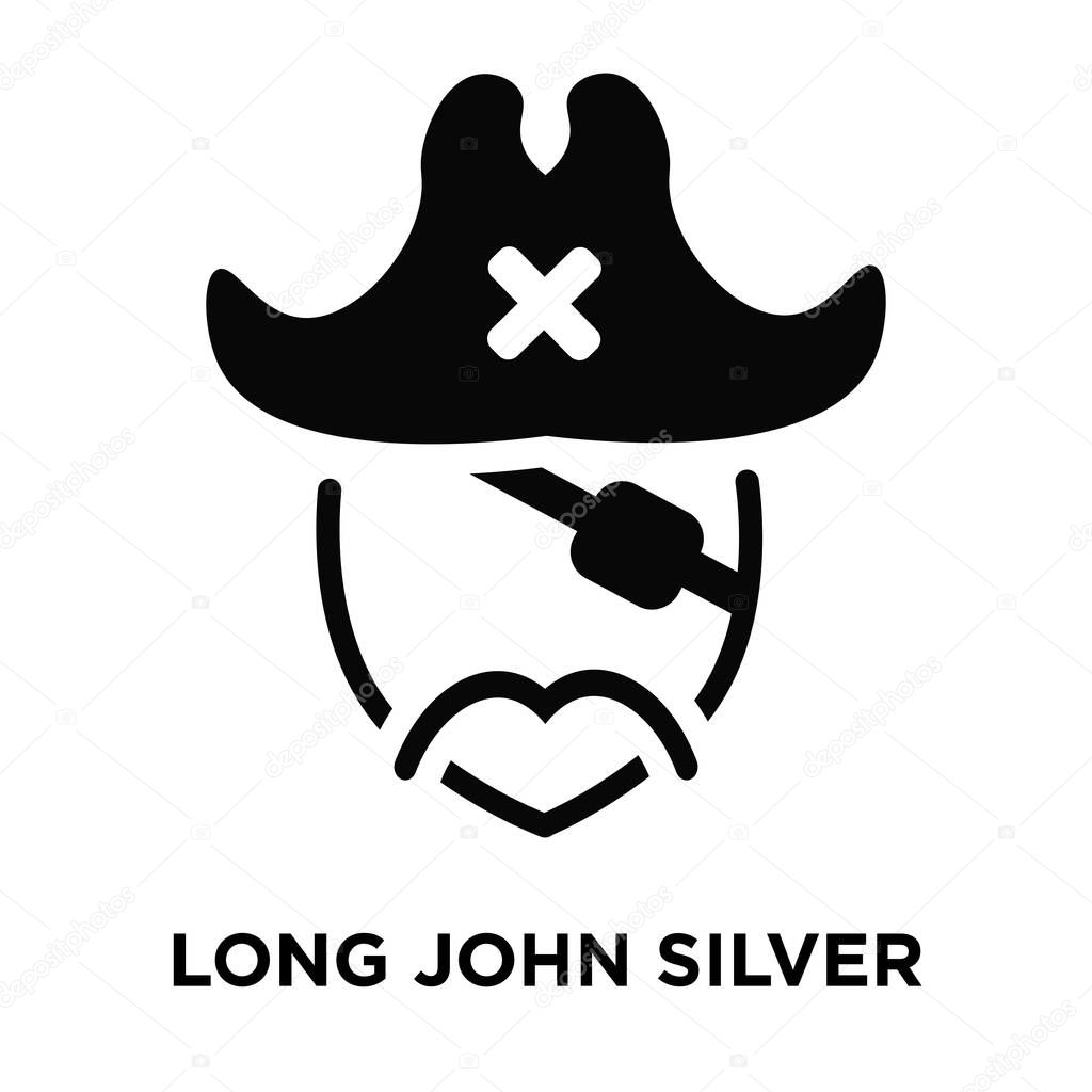 Long john silver icon vector isolated on white background, logo concept of Long john silver sign on transparent background, filled black symbol