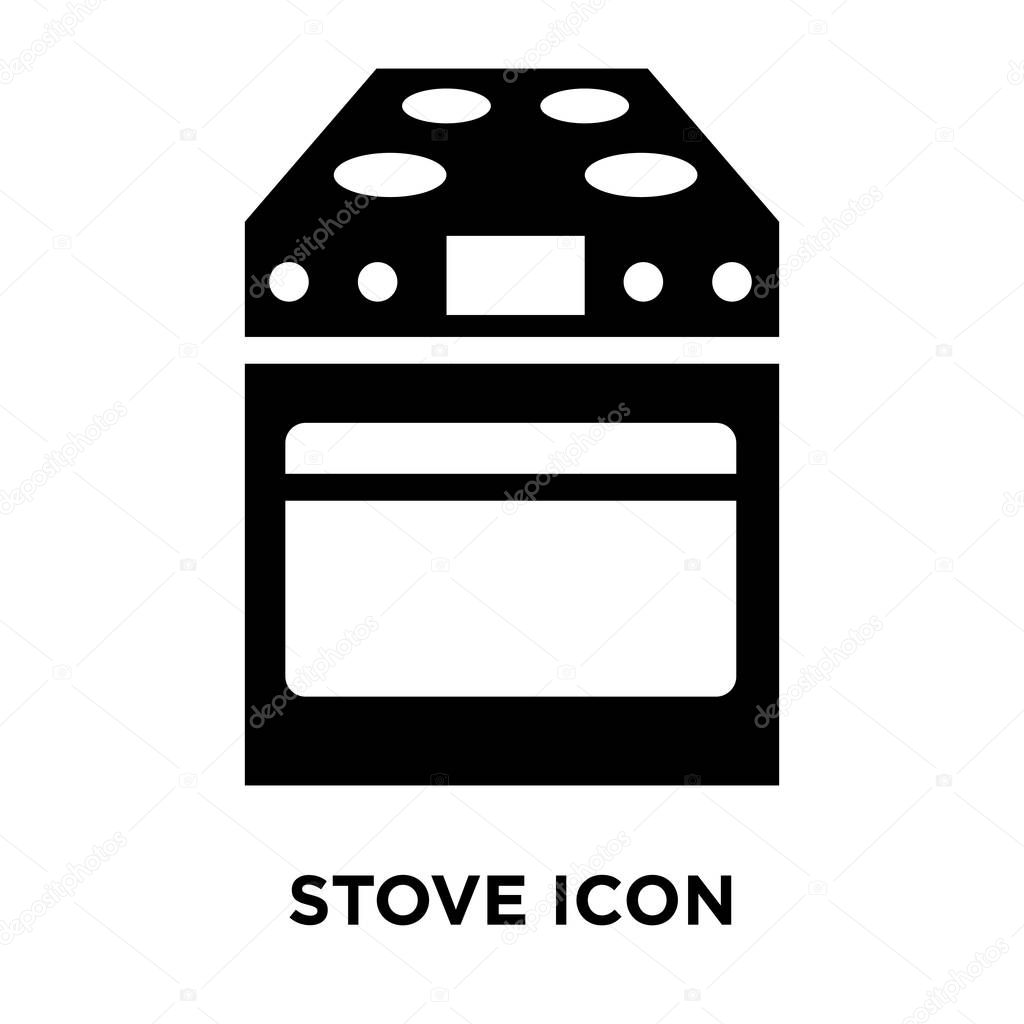 Stove icon vector isolated on white background, logo concept of Stove sign on transparent background, filled black symbol