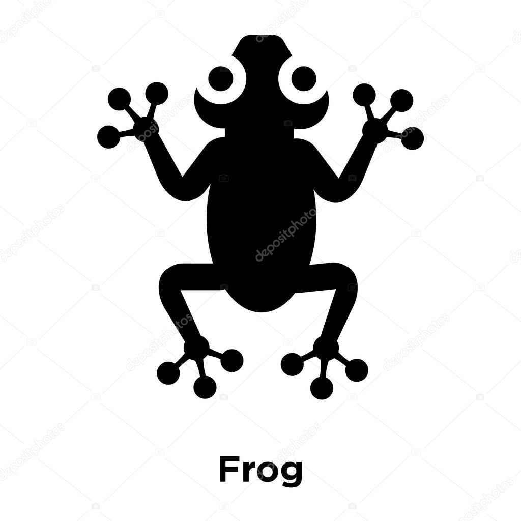 Frog icon vector isolated on white background, logo concept of Frog sign on transparent background, filled black symbol
