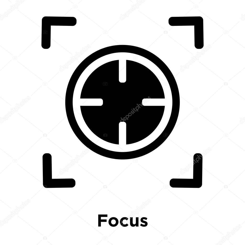 Focus icon vector isolated on white background, logo concept of Focus sign on transparent background, filled black symbol
