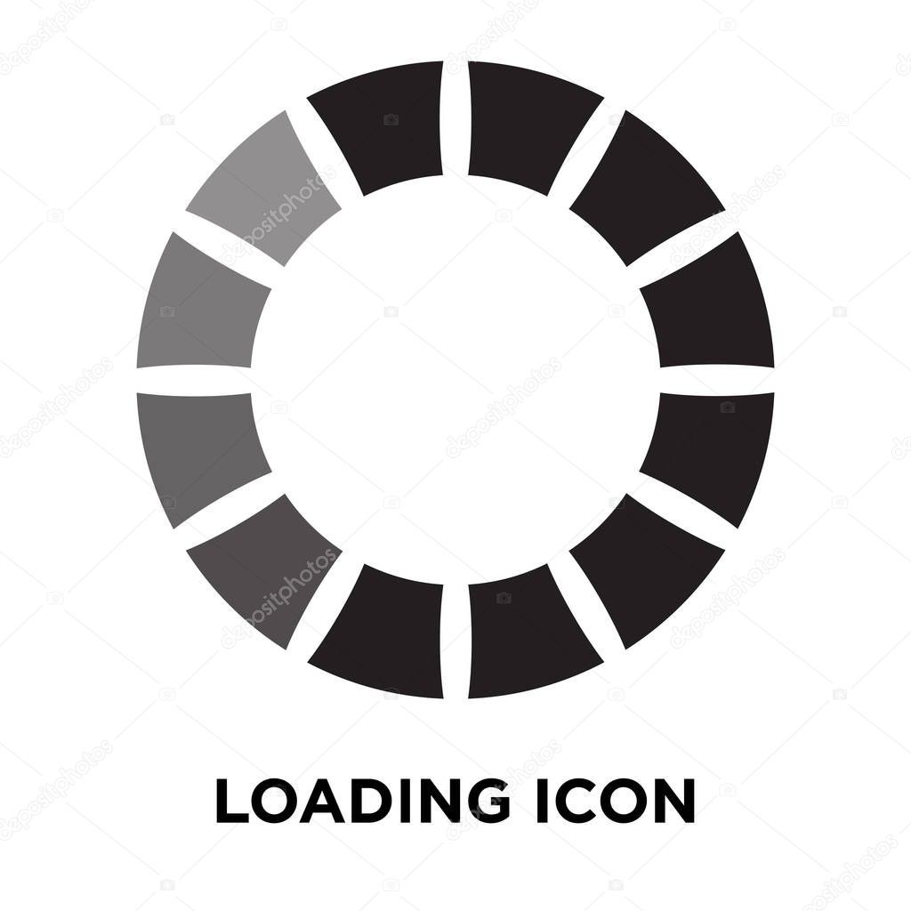 Loading icon vector isolated on white background, logo concept of Loading sign on transparent background, filled black symbol