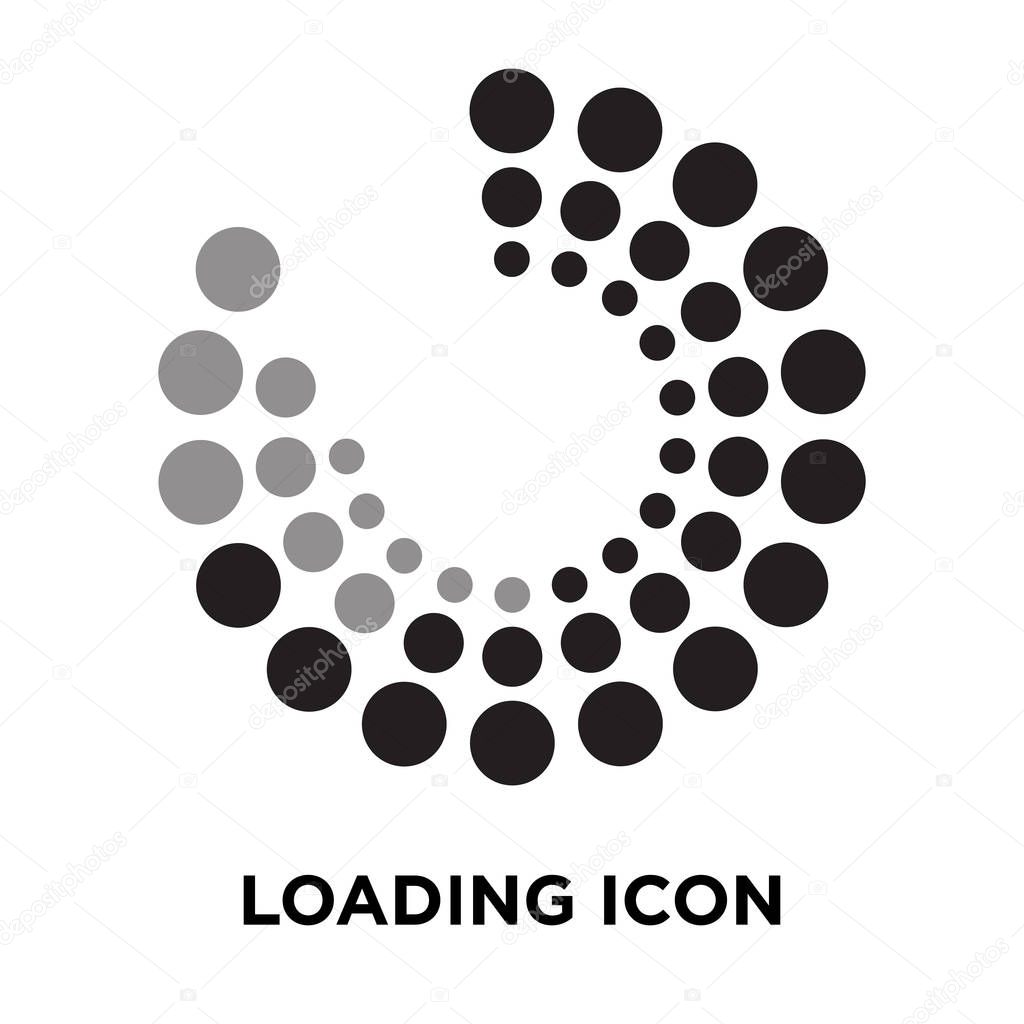 Loading icon vector isolated on white background, logo concept of Loading sign on transparent background, filled black symbol