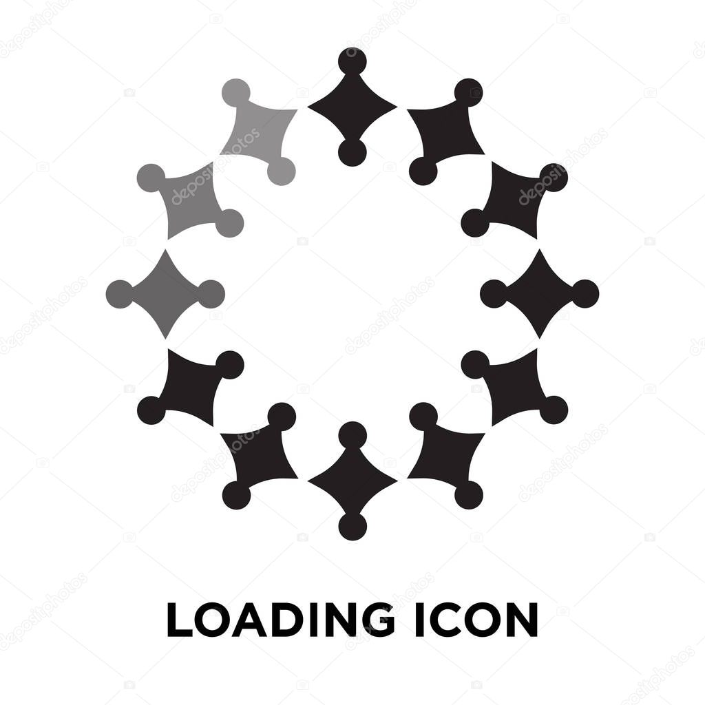 Loading icon vector isolated on white background, logo concept of Loading sign on transparent background, filled black symbol