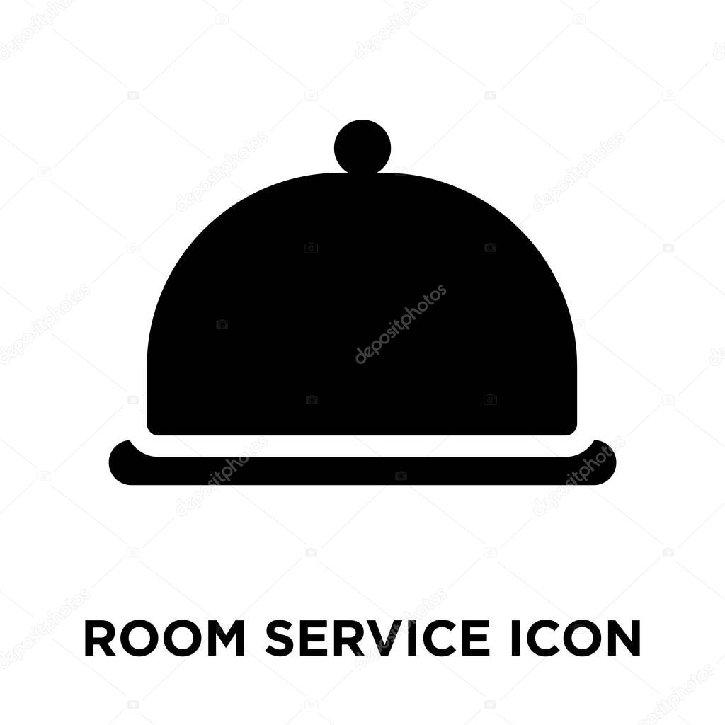 Room service icon vector isolated on white background, logo concept of Room service sign on transparent background, filled black symbol