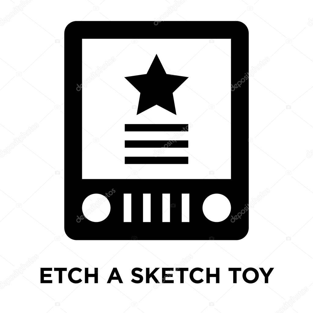 Etch a sketch toy icon vector isolated on white background, logo concept of Etch a sketch toy sign on transparent background, filled black symbol