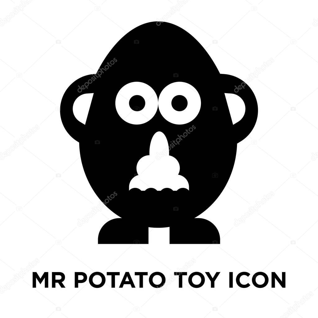Mr potato toy icon vector isolated on white background, logo concept of Mr potato toy sign on transparent background, filled black symbol