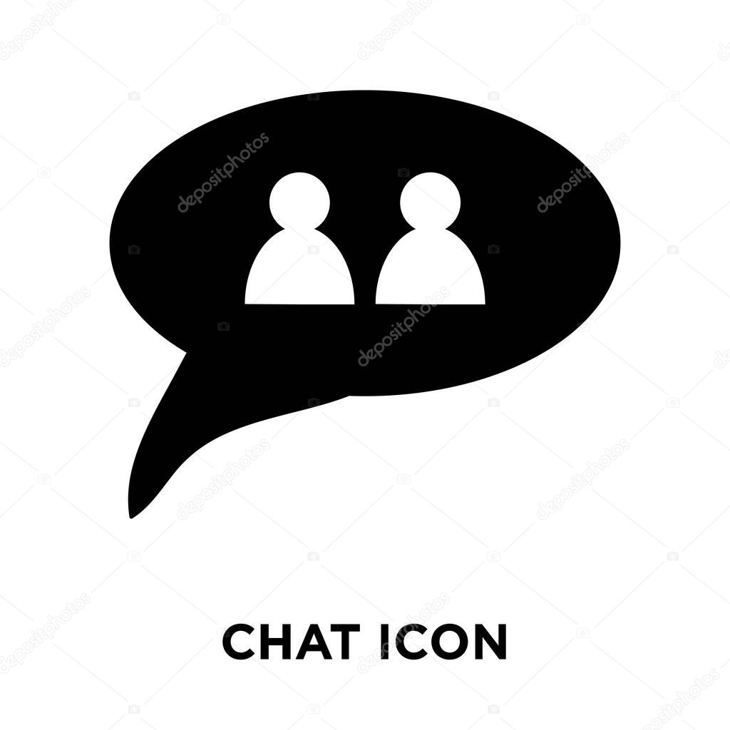 Chat icon vector isolated on white background, logo concept of Chat sign on transparent background, filled black symbol