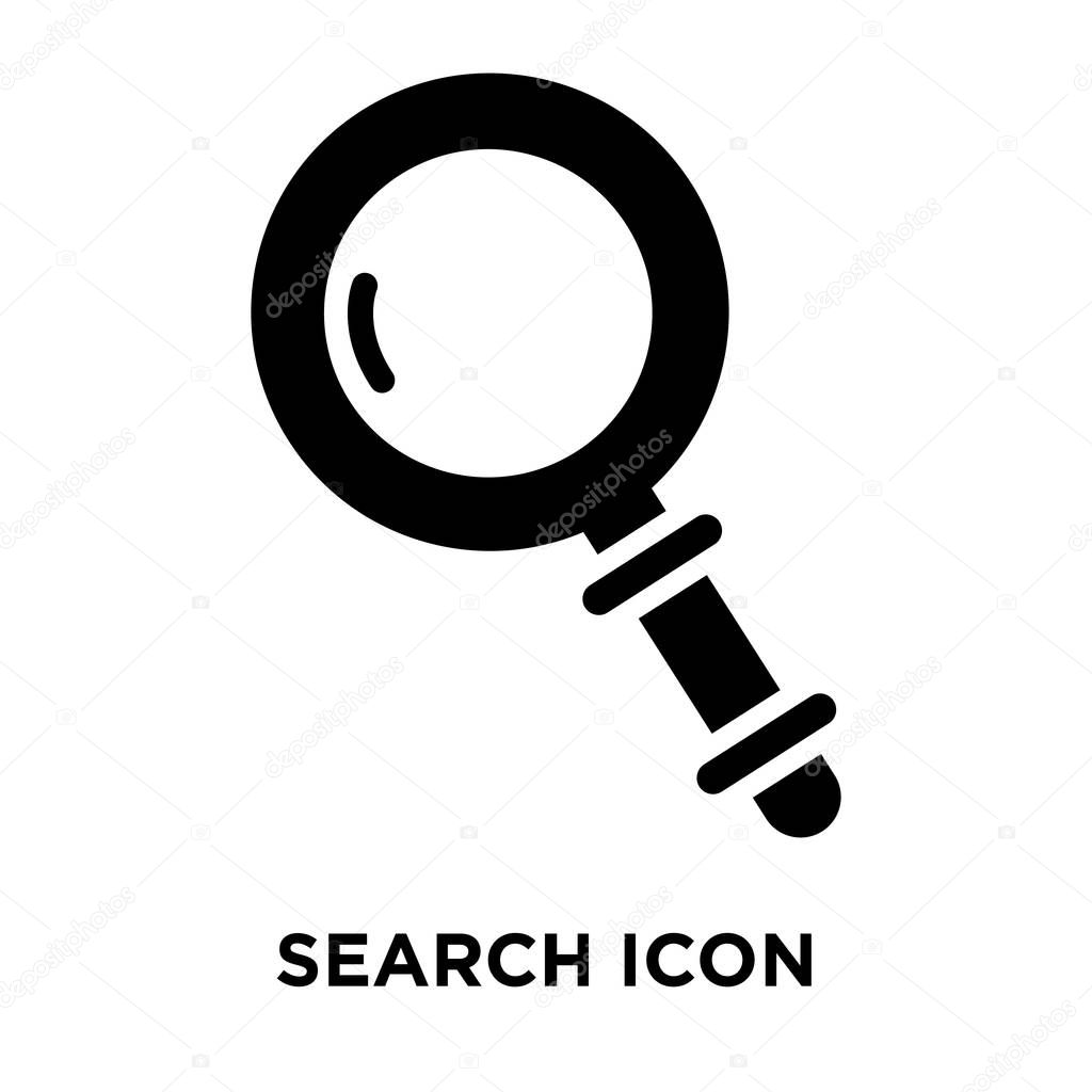 Search icon vector isolated on white background, logo concept of Search sign on transparent background, filled black symbol